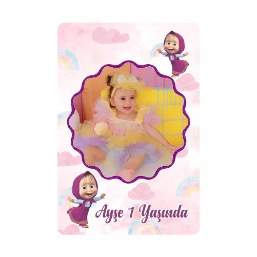 Maşa İle Koca Ayı Temalı Doğum Günü Afişi